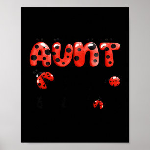 Poster Tante de la petite dame Ladybug d'anniversaire amo