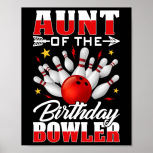Poster Tante De L'Anniversaire Bowler Anniversaire Bowlin