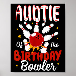 Poster Tante De L'Anniversaire Bowler Kid Bowling Party C