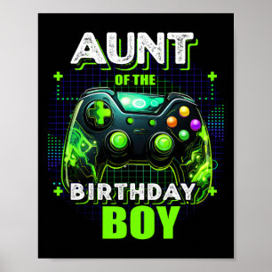 Poster Tante De L'Anniversaire Garçon Correspondant Famil