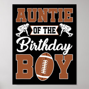 Poster Tante De L'Anniversaire Garçon Football Party Fami