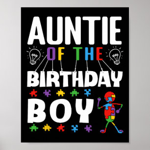 Poster Tante De L'Anniversaire Sensibilisation sur l'auti