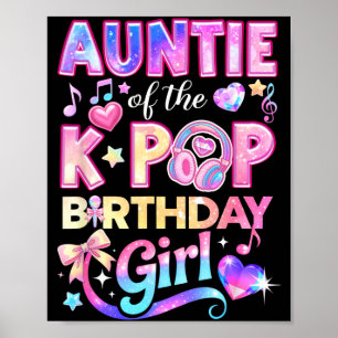 Poster Tante des filles d'anniversaire de la K-Pop musiqu