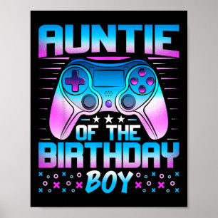Poster Tante Du Garçon D'Anniversaire - Jeu Vidéo Corresp