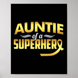 Poster Tante D'Un Superhéros Sensibilisation Au Cancer Ch