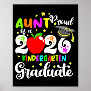 Poster Tante fière de mères diplômées de maternelle 2026P