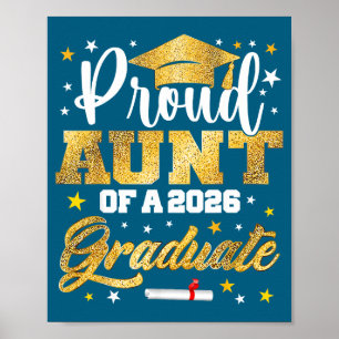 Poster Tante fière diplômée 2026 Illustration géniale
