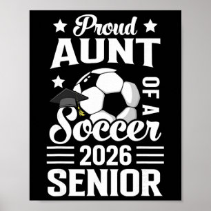 Poster Tante fière d'un senior de football 2026 Diplômé