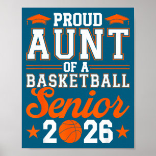 Poster Tante fière Illustration Basket-ball Senior 2026
