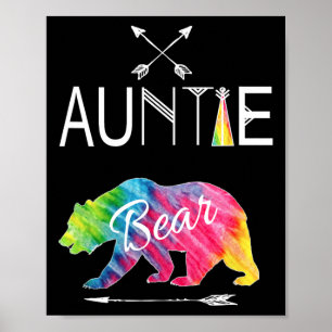 Poster Tante Ours Tie Dye Famille Correspondante Vacances