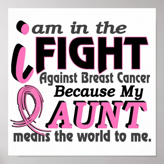 Poster Tante Signifie Le Monde Pour Moi Cancer Du Sein (Devant)
