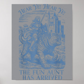 Poster Tante Tante Chat Chevalier Entendez La Tante Amusa