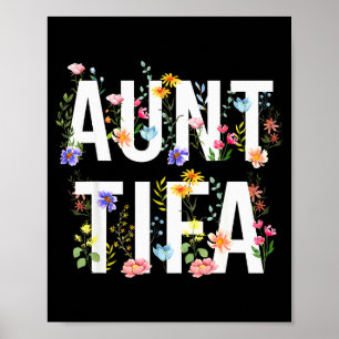 Poster Tante Tifa - Fleurs Sauvages Rétro Féministe Flora