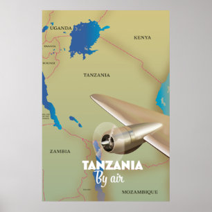 Poster Tanzanie par avion