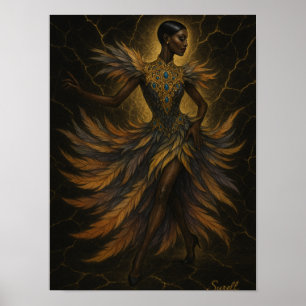 Poster Tänzerin – Haute Couture & Federkunst