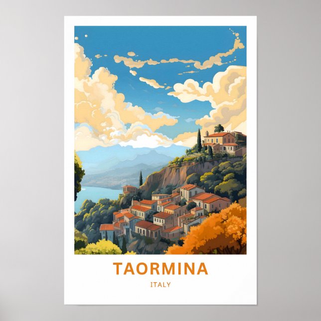 Poster Taormina Italie Imprimer voyage (Devant)