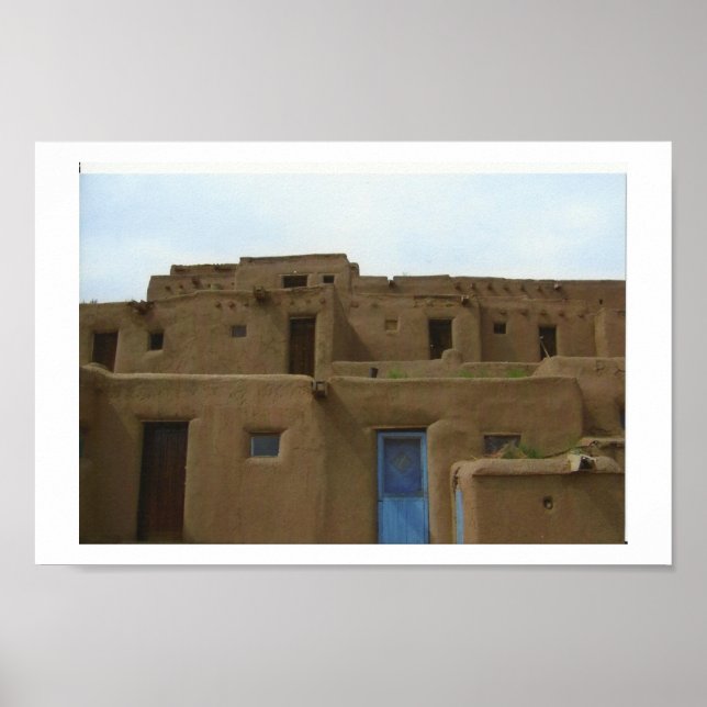 Poster Taos Pueblo (Devant)
