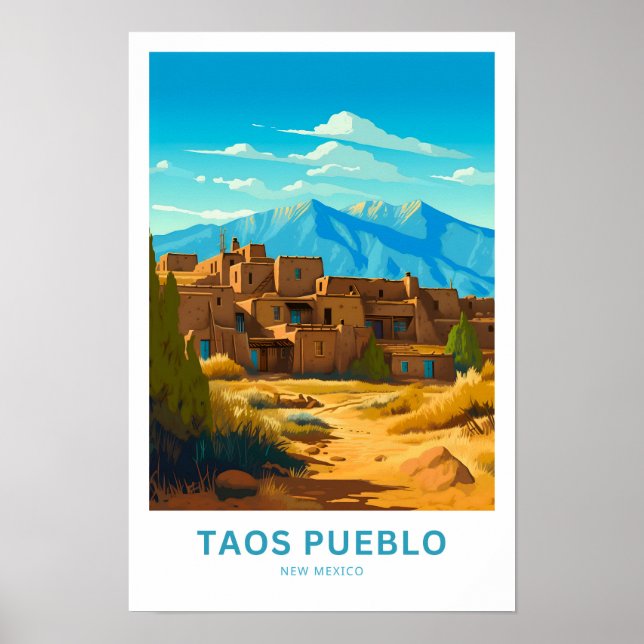 Poster Taos Pueblo Nouveau-Mexique (Devant)