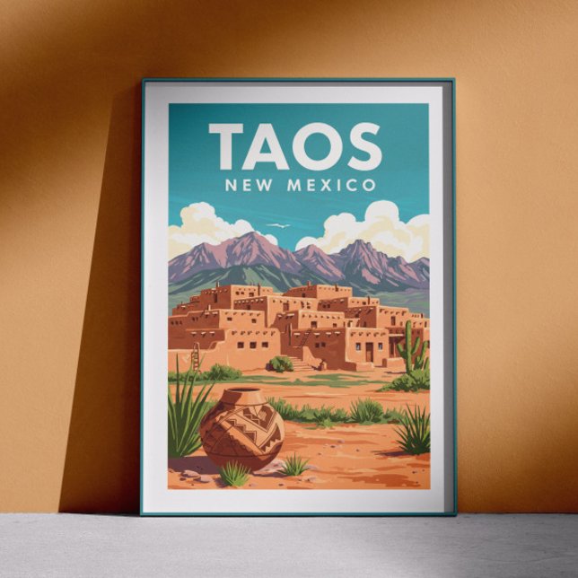 Poster Taos vintage Nouveau-Mexique (Créateur téléchargé)