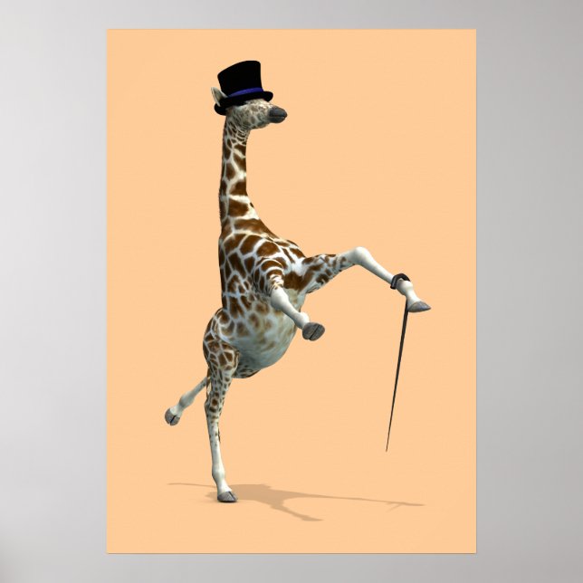 Poster Tap Dancing Giraffe (Devant)