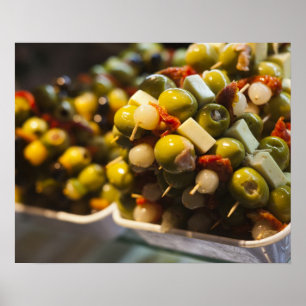 Poster Tapas aux olives farcies