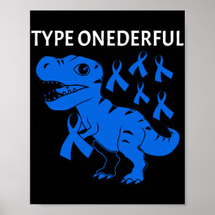 Poster Taper un T-rex Onederful Sensibilisation au diabèt