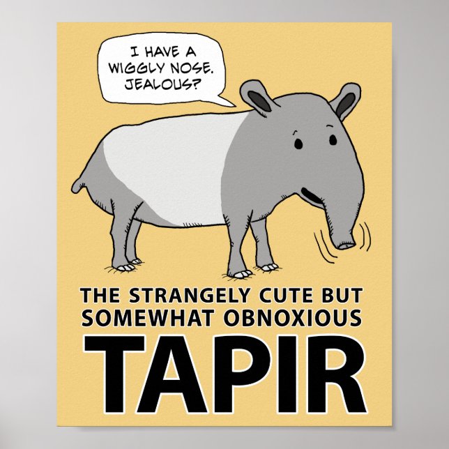 Poster Tapir drôle et mignon mais odieux (Devant)