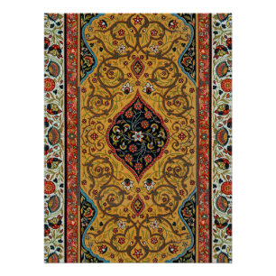 Poster Tapis Élegant Tapisserie Perse Antique Riche