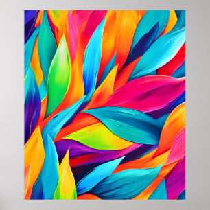 Poster Tapisserie à feuilles tropicales