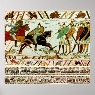 POSTER TAPISSERIE BAYEUX, BATAILLE DE HASTINGS, CHEVALIER