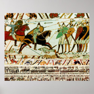 POSTER TAPISSERIE BAYEUX, BATAILLE DE HASTINGS, CHEVALIER