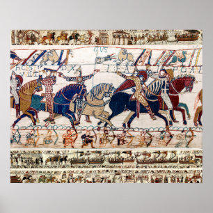 Poster TAPISserie DE BAYEUX 1066 CHEVALIERS ET ARCHERS NO