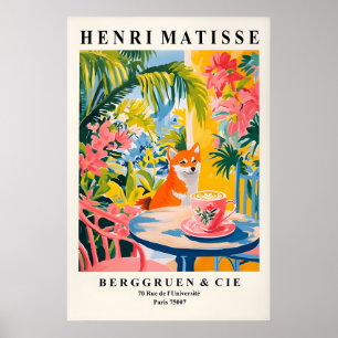 Poster Tapisserie de café Shiba Inu style Matisse Art de