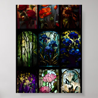 Poster Tapisserie florale