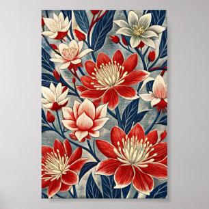 Poster Tapisserie florale vibrante