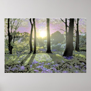 Poster Tapisserie murale à dessus en bois
