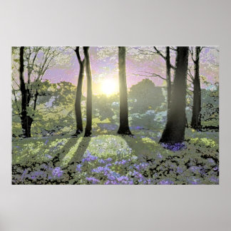 Poster Tapisserie murale à dessus en bois