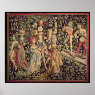 Poster Tapisserie représentant danseurs et musiciens