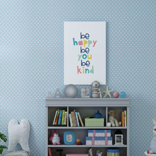 Poster Tapisserie typographique Être Heureux Être Toi Êtr