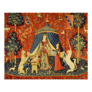 Poster Tapisseries Unicorne Lady Legend Médiéval