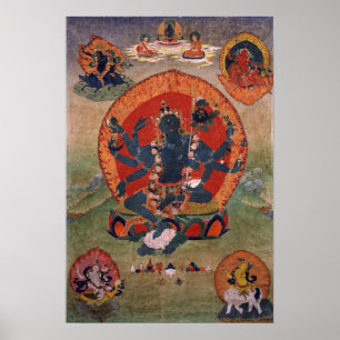 Poster Tara verte déité bouddhiste tibétaine