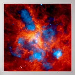 Poster Tarantula Nebula photo de l'espace infrarouge colo