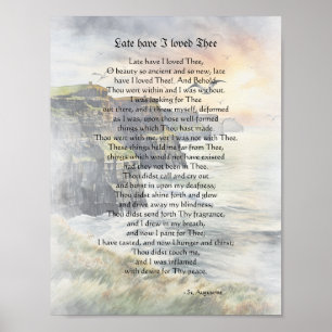 Poster Tard Ai-Je Aimé Toi - Saint Augustine