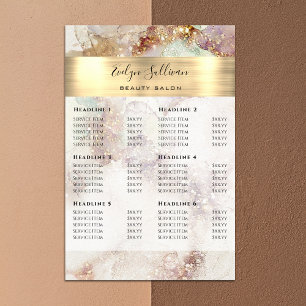 Poster Tarif Aquarelle et Gold Foil