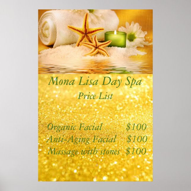 Poster Tarif spa (Devant)