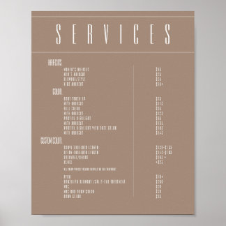 Poster Tarifs de salon