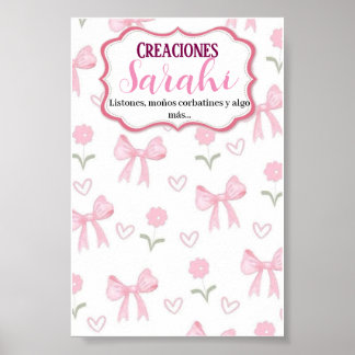 Poster Tarjeta para moños