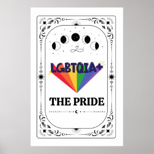 Poster Tarot Fierté LGBTQIA Gay Trans Queer Zodiaque Arc-