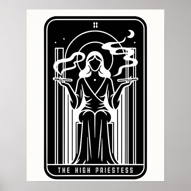 Poster Tarot Haute Prêtesse Femme Mauvaise Mauvaise Mauva (Devant)