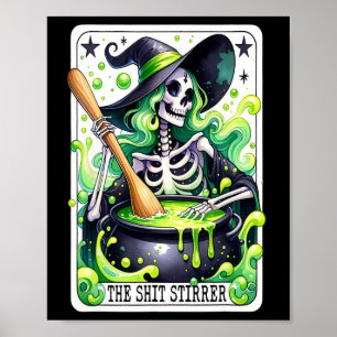 Poster Tarot Le Stirrer Funny Halloween Sorcière Carte Ta